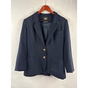 Vintage Pantter Wool Navy Blazer Jacket With Gold Buttons